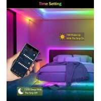 Daymeet Led Lights For Bedroom, 33Ft Led Chasing Effect Dream Rgb Light Strip, Usb Smart Light Strips App Control Music Sync Color Changing Led Strip Lights With Remote For Home Christmas Decoration