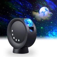 Looeoodoo Led Star Projector Light Galaxy Lighting Moon Nebula Night Lamp With Base Remote Control And Battery Operated For G