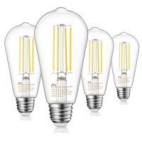 Mastery Mart St21 [100 Watt] [Dimmable] Led Vintage Edison Light Bulb, 5000K Daylight White Bright, Clear Glass Antique Decorative Filament E26 Base, 1100Lm, Cri 80+, 9W [100W Equivalent]- (6 Pack)