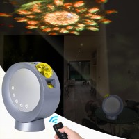 Looeoodoo Led Star Projector Light Galaxy Lighting Moon Nebula Night Lamp With Base Remote Control And Battery Operated For G