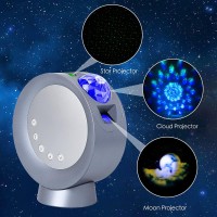 Looeoodoo Led Star Projector Light Galaxy Lighting Moon Nebula Night Lamp With Base Remote Control And Battery Operated For G