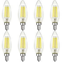 E Energetic Lighting Led Chandelier Bulbs 60 Watt, Dimmable B10 Led Candelabra Bulb, Daylight 5000K, E12 Candle Light Bulbs, Ul Listed, 8 Pack