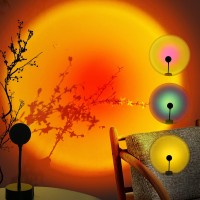 Flanney Sunset Lamp - 4 In 1 Projection Sun Lamp Create A Romantic Light With Rainbow, Sunset, Sunset Red And Sun Effect