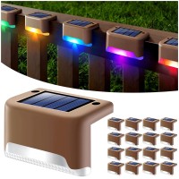 Denicmic 16 Pack Waterproof Led Solar Step Lights For Outdoor Decks, Railing,Stairs, Step, Fence, Yard, And Patio Christmas Decoration Lights(Color Changing)