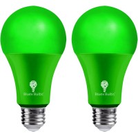 2 Pack Bluex Led A21 Green Light Bulbs - 15W (120Watt Equivalent) - E26 Base Green Led Green Bulb, Party Decoration, Porch, Home Lighting, Holiday Lighting, Decorative Illumination Green Led Bulb