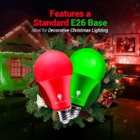 2 Pack Bluex Led A21 Green Light Bulbs - 15W (120Watt Equivalent) - E26 Base Green Led Green Bulb, Party Decoration, Porch, Home Lighting, Holiday Lighting, Decorative Illumination Green Led Bulb