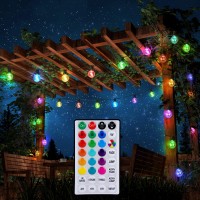 Led Outdoor String Lights, 30Ft Connectable G40 Patio Lights Outdoor Waterproof With 30 Led Bulbs, Rgb Color Changing Cafe Decorative Lights With Remote For Outside Camping Gazebo Party Balcony Decor