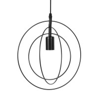 Garosa Led Chandelier E27 Globe Pendant Light Round Iron Ceiling Light Modern Style For Bar Kitchen Bedroom Balcony 100-240V (Light Bulb Not Included) (Black)