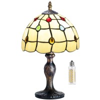 Miaoke Tiffany Table Lamp Stained Glass Crystal Bead Style Table Light Handmade Desk Bedside Table Night Lamp Antique Art Craf