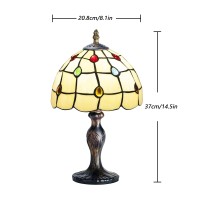 Miaoke Tiffany Table Lamp Stained Glass Crystal Bead Style Table Light Handmade Desk Bedside Table Night Lamp Antique Art Craf