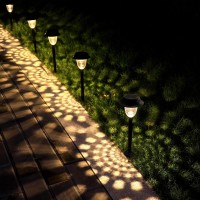 Whousewe Solar Outdoor Pathway Lights 8 Pack - Led Landscape Garden Lights Solar Powered, Waterproof Auto On / Off Wireless Easy Installation Solar Lights Outdoor Decorative For Walkway Patio Yard