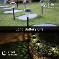 Whousewe Solar Outdoor Pathway Lights 8 Pack - Led Landscape Garden Lights Solar Powered, Waterproof Auto On / Off Wireless Easy Installation Solar Lights Outdoor Decorative For Walkway Patio Yard