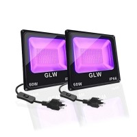 Glw 2 Pack 60W Led Black Lights, Blacklight Flood Light With Plug, Ip66 Waterproof Room Black Light Poster, Glow In The Dark, Lighting, Body Paint, Fluorescent Poster, Neon Glow