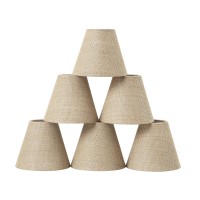 Farmhouse Small Lamp Shade Clip On Chandelier Lamp Shades Set Of 6,3-Inch By 6-Inch By 5-Inch,Line