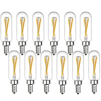 Beonllay Dimmable T6 Led Bulbs 25W Candelabra Bulbs 3000K Soft White, Clear Vintage 2W E12 Led Filament Edison Chandelier Light Bulbs With Decorative, 12 Pack