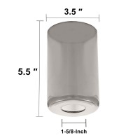 Voguad Smoke Gray Glass Lamp Shade 2 Pack, Industrial Light Fixture Replacement Glass Cylinder Shade Or Globe For Pendant Light Chandelier Wall Sconce, 1 5/8 Inch Fitter