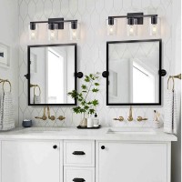 Drnanlit Black Bathroom Vanity Light Fixtures,3-Light Industrial Wall Sconce With Clear Glass Shade, Modern Wall Lamp For Bedroom Living Room Hallway Kitchen (3-Light, Black)