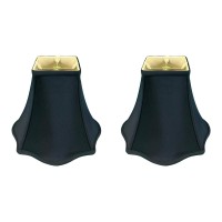 Royal Designs, Inc. Flare Bottom Outside Square Bell Lamp Shade, Bs-702-14Blk-2, Black, 6 X 14 X 11, Set Of 2