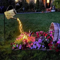 Vookry Solar Watering Can With Lights, Large Hanging Solar Waterfall Lights Waterproof Outdoor Garden Decor Solar Lights For Yard Porch Lawn Backyard Landscape Pathway Patio Outside Gardening Gifts