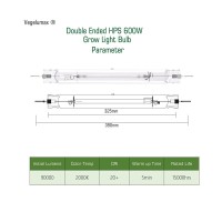 Vegelumax 600W Double Ended High Pressure Sodium De Hps Grow Light Bulb,High Par Enhanced Red And Orange Optimized Spectrum For Indoor Hydroponic Horticulture Plant Growth,Ppf 1050 Mol/S,Cct 2000K