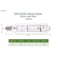 Vegelumax Mh 600W Metal Halide Single Ended Hid Grow Light Bulb Lamp High Par Enhanced Blue And Violet Spectrums For Hydroponic