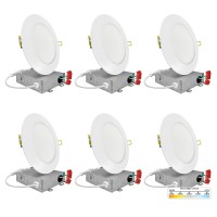 Nuwatt 6 Pack 4 Inch Ultrathin Led Recessed Lighting 5Cct 2700K3000K3500K4000K5000K Selectable 630Lm 9W Ic Rated Dimm