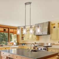 Kpiok Kitchen Island Lighting 4Light Farmhouse Dining Room Light Fixtures Over Table Linear Chandelier Pendant Lighting For K