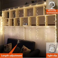 ZSJWL 300 LED Curtain Fairy Lights, Warm White, 9.8