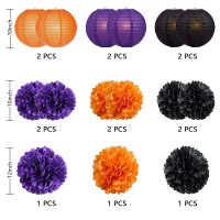 Paper Lanterns Decorative, 15Pcs Halloween Paper Lanterns For Halloween Party Decor, Indoor & Outdoor Spooky Home Decor