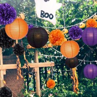 Paper Lanterns Decorative, 15Pcs Halloween Paper Lanterns For Halloween Party Decor, Indoor & Outdoor Spooky Home Decor