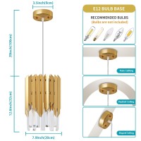 Biewalk Modern Crystal Chandeliers Pendant Light Fixtures For Kitchen Island Luxury Gold Pendant Light Perfect For Dining Room