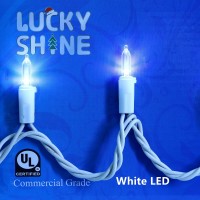 Lucky Shine 150 Led Cool White Christmas Lights, Commercial Grade And Ul Certified Decorative Lighting String White Wire 50 Ft, For Indoor Outdoor Party, Garden, Patio.