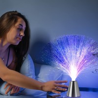 Pen&H Sensory Fiber Optic Lamp - Led Color Changing With Cone Base - Fiber Optic Lights With Battery Powered - Calming Mood Night Light