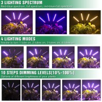 Lxyoug Led Grow Lights For Indoor Plants Full Spectrum Plant Light With 15-60 Inches Adjustable Tripod Stand, Red Blue White Floor Grow Lamp With 4/8/12H Timer With Remote Control