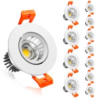 Inshareplus 2 Inch Led Downlight, 3W Recessed Lighting Cob Dimmable, 5000K Daylight White, Cri80, Led Ceiling Lights With Led Driver, 12 Pack