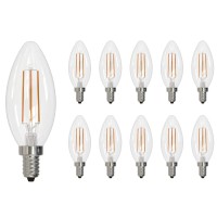 Bulbrite (Pack Of 10) 776627 Led Filament Light Bulb, E12 Candelabra Base For Use In Chandeliers, Pendants And Sconces, 3000K Soft White Light, 5 Watts 500 Lumens, Fully Dimmable 10-Pack