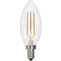 Bulbrite (Pack Of 10) 776627 Led Filament Light Bulb, E12 Candelabra Base For Use In Chandeliers, Pendants And Sconces, 3000K Soft White Light, 5 Watts 500 Lumens, Fully Dimmable 10-Pack