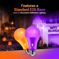 2 Pack Bluex Led A21 Purple Light Bulbs - 15W (120Watt Equivalent) - E26 Base Purple Led Purple Bulb, Party Decoration, Porch, Home Lighting, Holiday Lighting, Decorative Illumination Purple Led Bulb