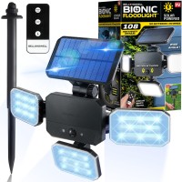 Bionic Floodlight Deluxe Solar Light Outdoor Waterproof Patio Light Motion Sensor Outdoor Lights W Remote Control Adjustable 3