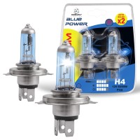 ENERgETIc SMARTER LIgHTINg 9003 H3 car Halogen Headlight Bulb 5000K Super White Light P43t 12V55W 2000 Lumens 1200 Hours IP67 2 Pack 2Yr Warranty