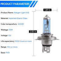 ENERgETIc SMARTER LIgHTINg 9003 H3 car Halogen Headlight Bulb 5000K Super White Light P43t 12V55W 2000 Lumens 1200 Hours IP67 2 Pack 2Yr Warranty