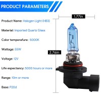 ENERgETIc SMARTER LIgHTINg 9005 HB3 Halogen car Headlight Bulb 5000K Super White Light P20d 12V60W 2000 Lumens 1200 Hours IP67 2 Pack 2Yr Warranty