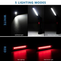 Led Rechargeable Flash Lights Vagocom Automotive Tools For Mens Dad Cordless Worklight With Magnetic Base 360 Rotate 5 Modes Bri