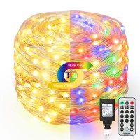 Brizlabs Dual Color Christmas Lights, 269Ft 800 Led Warm White & Multicolor Christmas Lights With Remote, 11 Modes Color Changing Xmas Lights, Green Wire Plugin Twinkle Lights For House Tree Decor