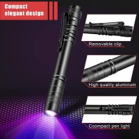 Honoson 4 Pieces Uv Black Light Flashlight Small Blacklight Flashlights Pen Lights For Leak Pet Urine Hotel Inspection Dry St