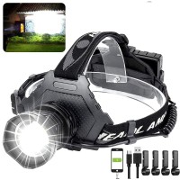 Led Rechargeable Headlamp 90000 High Lumen, Xph70 Brightest Led Work Headlight Zoomable, Waterproof, 90 Adjustable, 5 Modes Lightweight Head Lamp For Adult Camping, Hard Hat, Hunting