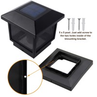 Maggift 6 Pack Solar Flame Post Lights, Outdoor Brightness 72 Smd Leds Flickering Flame Solar Powered Cap Light For Halloween Christmas, Fits 4X4, 5X5 Or 6X6 Wooden Posts, For Yard Fence Deck Or Patio