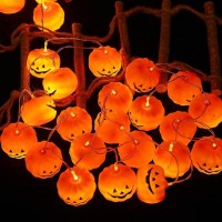 Tkygu Halloween Pumpkin Decorative String Light Festive Decoraions(30 One Pumpkin Lights) 11.81 Feet Indoor Outdoor Holiday Warm Lights Modes Steady