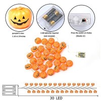 Tkygu Halloween Pumpkin Decorative String Light Festive Decoraions(30 One Pumpkin Lights) 11.81 Feet Indoor Outdoor Holiday Warm Lights Modes Steady