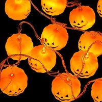 Tkygu Halloween Pumpkin Decorative String Light Festive Decoraions(30 One Pumpkin Lights) 11.81 Feet Indoor Outdoor Holiday Warm Lights Modes Steady